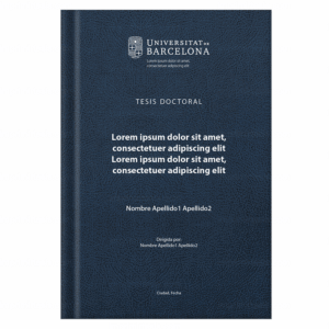 Portada de tesis doctoral, diseño 50 — plantilla gratis y personalizable con tus datos, logo de universidad y colores | imprimirtesis.com